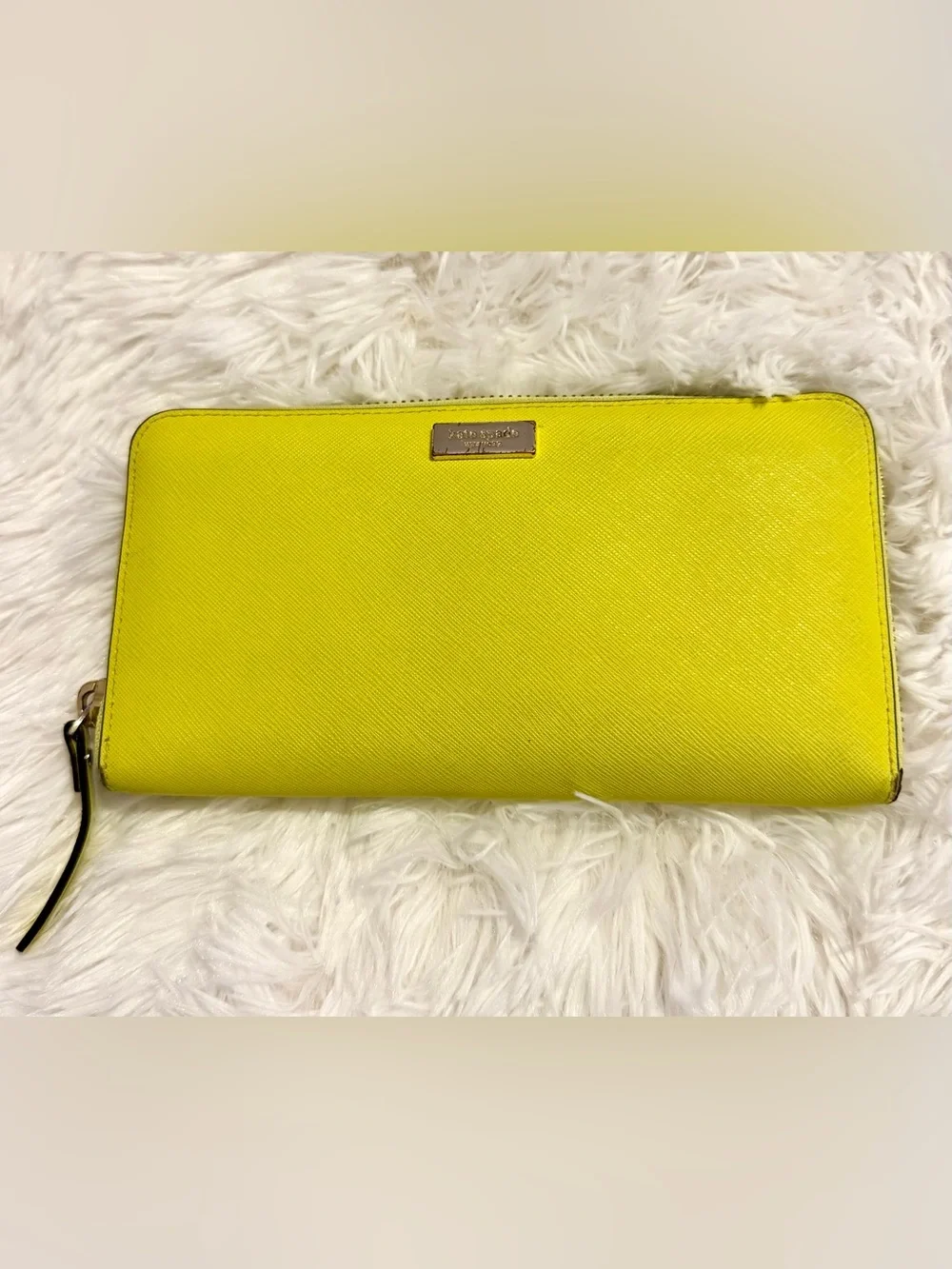 Kate Spade Neda Newbury Lane Zip Around Wallet Neon Yellow